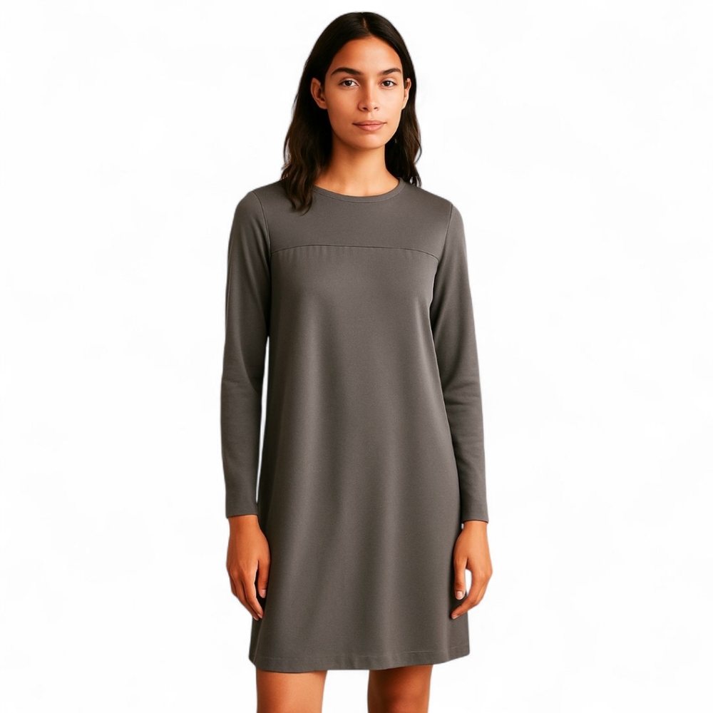 COS Grey Long Sleeve Modern Shift Dress‎ Women’s S Minimalist